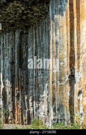 Magnifici organi basaltici di Chilhac in alta Loira, Auvergne-Rhône-Alpes, Francia Foto Stock