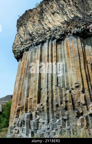 Magnifici organi basaltici di Chilhac in alta Loira, Auvergne-Rhône-Alpes, Francia Foto Stock