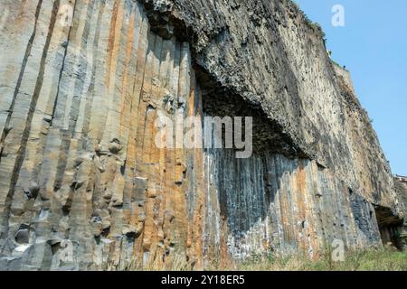 Magnifici organi basaltici di Chilhac in alta Loira, Auvergne-Rhône-Alpes, Francia Foto Stock