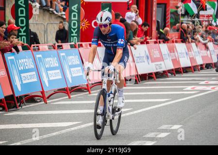 Maestu, Spagna. 5 settembre 2024 - il ciclista David Gaudu del team Groupama FDJ. Vuelta Ciclista a España 2024. Crediti: Javier Fernández Santiago / Alamy Live News Foto Stock