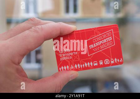 Karte für den öffentlichen Nahverkehr a Madrid *** Card per i trasporti pubblici a Madrid Madrid Madrid Spanien, Spagna GMS11724 Foto Stock