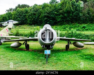 Vista frontale del caccia MIG-15 al Museo del Castello di Savigny-les Beaune (Borgogna/Francia) Foto Stock