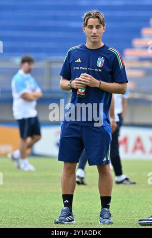 5 settembre 2024, Stadio Domenico Francioni, Latina, Italia; U21 qualificazioni Euro 2025 calcio; Italia contro San Marino; Edoardo Bove d'Italia Foto Stock