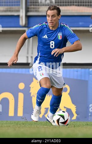 5 settembre 2024, Stadio Domenico Francioni, Latina, Italia; U21 qualificazioni Euro 2025 calcio; Italia contro San Marino; Edoardo Bove d'Italia Foto Stock