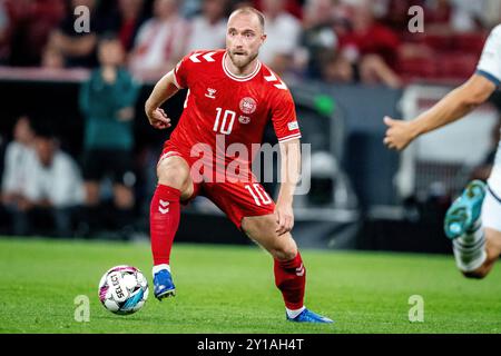 Danimarca. 5 settembre 2024. Christian Eriksen danese durante la partita di UEFA Nations League tra Danimarca e Svizzera a Parken a Copenaghen, giovedì 5 settembre 2024. (Foto: Mads Claus Rasmussen/Ritzau Scanpix) credito: Ritzau/Alamy Live News Foto Stock