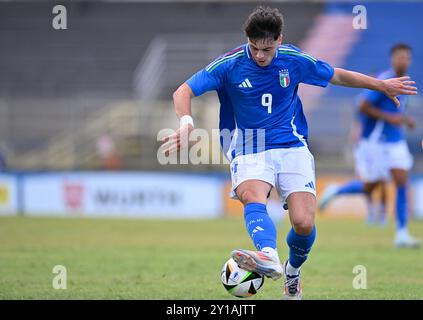 Stadio Domenico Francioni, Latina, Italia - Giuseppe Ambrosino durante la partita di qualificazione Under 21 Euro 2025, Italia vs San Marino. 5 settembre 2024. (Foto di Roberto Ramaccia/Sipa USA) credito: SIPA USA/Alamy Live News Foto Stock