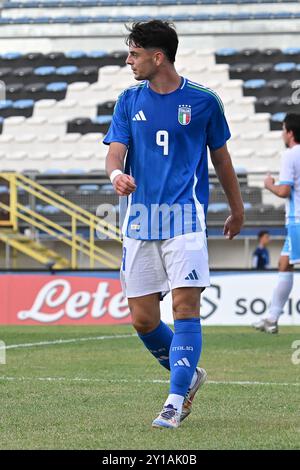 Stadio Domenico Francioni, Latina, Italia - Giuseppe Ambrosino durante la partita di qualificazione Under 21 Euro 2025, Italia vs San Marino. 5 settembre 2024. (Foto di Roberto Ramaccia/Sipa USA) credito: SIPA USA/Alamy Live News Foto Stock