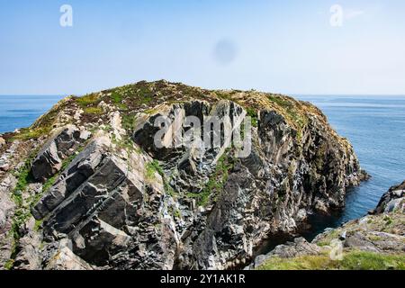 Vista della Trinity Bay dal faro di Cape Bonivista a Bonavista, Terranova e Labrador, Canada Foto Stock