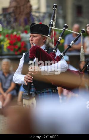 Orchestra di cornamusa, concerto di cornamusa, Sigmaringen, Baden-Wuerttemberg, Germania, Europa Foto Stock