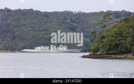 Ex fregata Primauguet D644, fregata de lutte anit-sous-marin de la classe Georges Leygues (tipo F70), cimitero navale Cimetiere des Navires de Lande Foto Stock