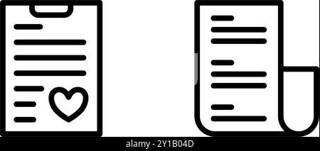 riga icona ricevuta ed elenco, fattura e fattura. File modificabile Illustrazione Vettoriale