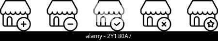 Icona di memorizzazione con i pulsanti più, meno, controlla e annulla.file modificabile Illustrazione Vettoriale