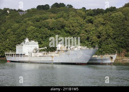 Ex nave da trasporto Dumont d'Urville (L9032), batiment de Transport leger de classe Champlain e nave navale Lieutenant de vaisseau Lavallee, Aviso Foto Stock