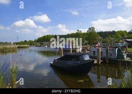 Antico insediamento di pescatori di Gothmund sul trave a Lubecca Foto Stock