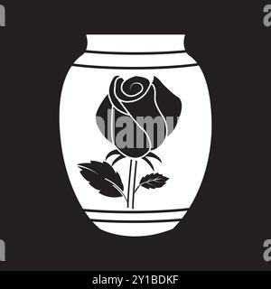 design del logo dell'illustrazione vettoriale dell'icona del vaso in ceramica Illustrazione Vettoriale