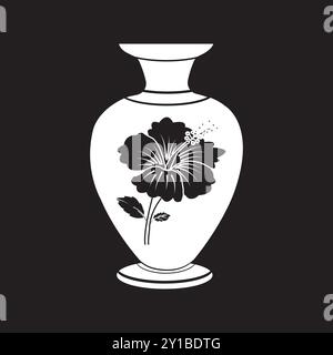 design del logo dell'illustrazione vettoriale dell'icona del vaso in ceramica Illustrazione Vettoriale