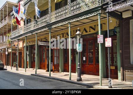 Ristorante Antoines in St. Louis Street nel quartiere francese di New Orleans Foto Stock