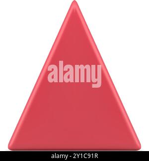 Triangolo rosso realistico forma a piramide lucida albero di Natale o simbolo luminoso simbolo 3d modello vettoriale. Elegante design minimalista per Natale Illustrazione Vettoriale