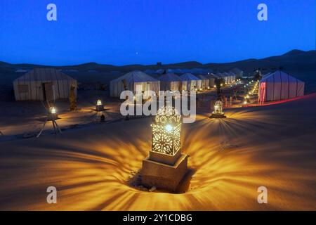 Tende nel deserto, Marocco Foto Stock