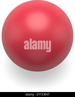 Sfera circolare rossa classica lucida e realistica modello 3d trasparente per illustrazioni vettoriali con palloncino o globo. Sfera arrotondata di alta qualità forma geometrica Fly Illustrazione Vettoriale