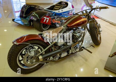 Una 2011 motocicletta Hispano France 1600 cc costruita su misura nel Museo dell'automobile di Termas de Rio Hondo, Argentina. Foto Stock