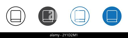 Icona del libro Logo Accedi al set di linee sottili e alla raccolta di gruppi Illustrazione Vettoriale