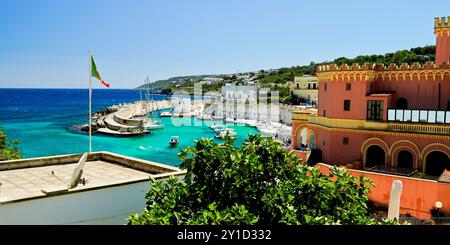 Porto di Tricase Riviera Adriatica del Salento, Lecce, Puglia, Italia - Foto Stock