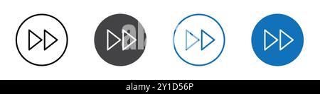 Icona di avanzamento rapido Logo firma il set di linee sottili e la raccolta di gruppi Illustrazione Vettoriale