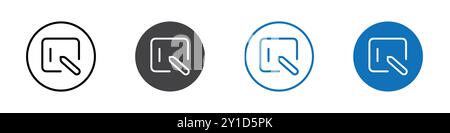 Icona del tablet disegno Logo firma il set di linee sottili e raggruppa la raccolta Illustrazione Vettoriale