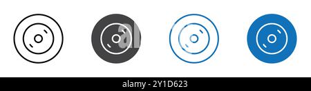 Logo icona CD firma il set di linee sottili e la raccolta di gruppi Illustrazione Vettoriale