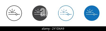 Icona luminosità Logo firma il set di linee sottili e la raccolta di gruppi Illustrazione Vettoriale