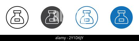 Icona del flacone di inchiostro Logo firma il set di linee sottili e la raccolta di gruppi Illustrazione Vettoriale