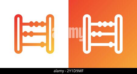 Icona abaco a gradiente minimo. Torna a scuola. Illustrazione vettoriale, design piatto Illustrazione Vettoriale