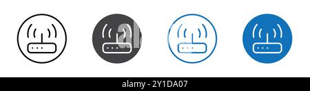 Icona del router WiFi Logo per accedere al set di linee sottili e alla raccolta di gruppi Illustrazione Vettoriale