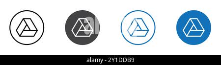 Logo dell'icona dell'unità Google, accedi al set di linee sottili e alla raccolta di gruppi Illustrazione Vettoriale