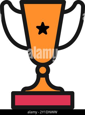 Premio Flat Icon Trophy, equipaggiamento scolastico, concetto di ritorno a scuola. File modificabile Illustrazione Vettoriale