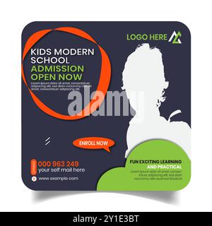 Ingresso allo Stylus Open Social Media Post Design Template Illustrazione Vettoriale