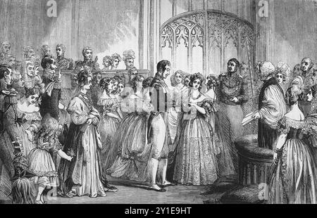 Il matrimonio della regina Vittoria con il principe Alberto, 10 febbraio 1840. Illustrazione tratta dalla storia dell'Inghilterra di Cassell, vol VII. New Edition pubblicata circa 1873-5. Foto Stock