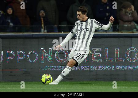 Salerno, Italia. 7 febbraio 2023. Foto Alessandro Garofalo/LaPresse 07 febbraio 2023 Salerno, Italia sport calcio Salernitana vs Juventus - Campionato di calcio serie A Tim 2022/2023 - Stadio Arechi. Nella foto: Fabio Miretti (Juventus F.C.); 07 febbraio 2023 Salerno, Italia calcio sportivo Salernitana vs Juventus - Campionato Italiano di calcio Lega A 2022/2023 - Stadio Arechi. Nella foto: Fabio Miretti (Juventus F.C.); crediti: LaPresse/Alamy Live News Foto Stock
