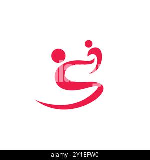 Mamma e bambino Logo Vector. Letter S mamma e bambino Illustrazione Vettoriale