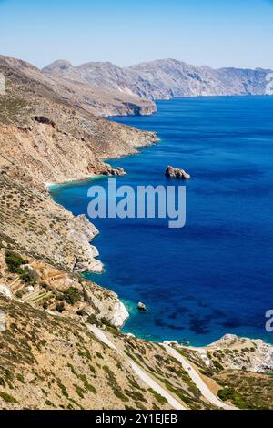 Griechenland, Kykladen, Amorgos, Küste im Nordosten der Insel Foto Stock