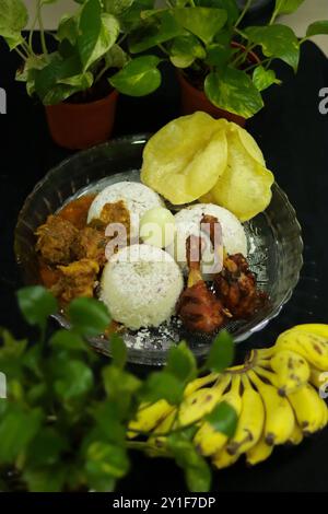 Pranzo in stile Kerala Fotografia pasti fotografia Foto Stock