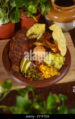 Pranzo in stile Kerala Fotografia pasti fotografia Foto Stock