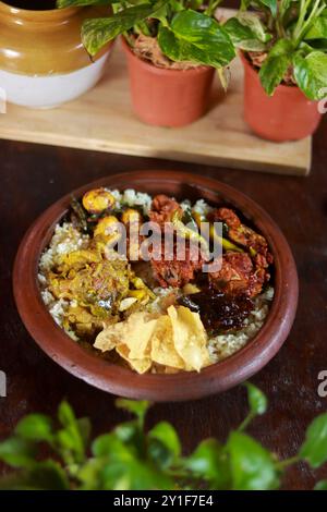 Pranzo in stile Kerala Fotografia pasti fotografia Foto Stock