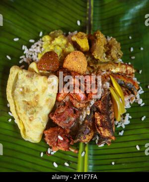 Pranzo in stile Kerala Fotografia pasti fotografia Foto Stock