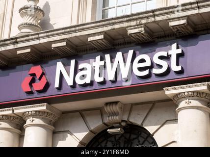 Logo NatWest Bank, Inghilterra, Regno Unito Foto Stock