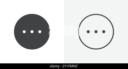 Altre icone Flat Outline Collection su sfondo bianco e nero Illustrazione Vettoriale