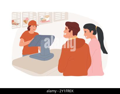 Prendere ordini di cibo isolato cartoni animati illustrazioni vettoriali. Illustrazione Vettoriale