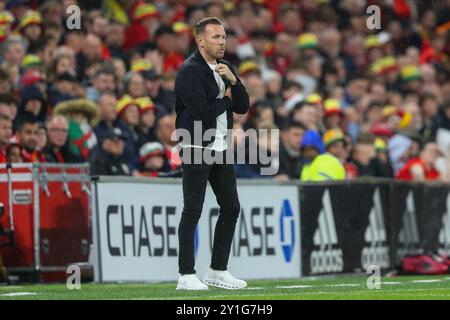 Cardiff, Regno Unito. 6 settembre 2024. Craig Bellamy manager del Galles durante la UEFA Nations League - League B - gruppo 4 - Galles contro Turchia al Cardiff City Stadium, Cardiff, Regno Unito, 6 settembre 2024 (foto di Gareth Evans/News Images) a Cardiff, Regno Unito, il 6/9/2024. (Foto di Gareth Evans/News Images/Sipa USA) credito: SIPA USA/Alamy Live News Foto Stock