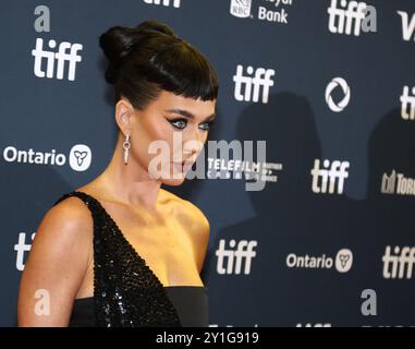 Toronto, Canada. 5 settembre 2024. Katy Perry arriva in anteprima a "The Cut" durante il Toronto International Film Festival 2024 tenutosi al Princess of Wales Theatre il 5 settembre 2024 a Toronto, Canada © JPA/AFF-USA.com Credit: AFF/Alamy Live News Foto Stock